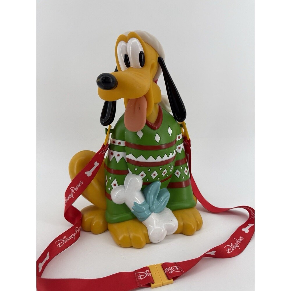 Disney Parks Popcorn Bucket Pluto Christmas Red Green Holiday 2018